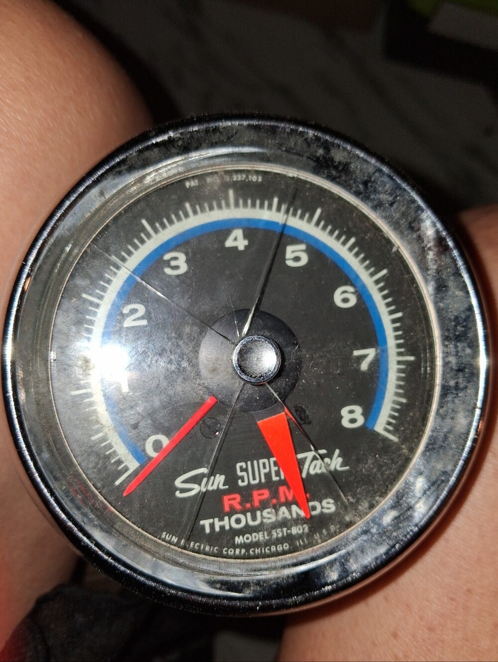 Sun Super Tach RPM Gauge - Black/Blue